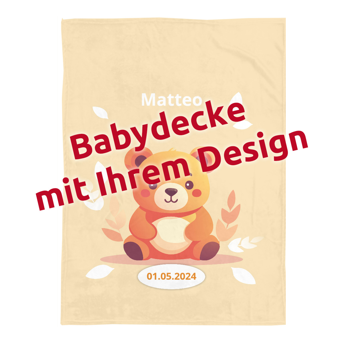 Babydecke zum Selbstgestalten 75x100 cm